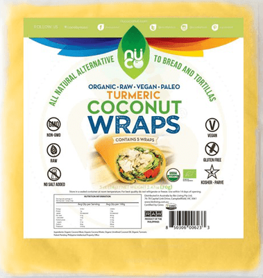 Nuco Organic Raw Coconut Turmeric Wraps - 5 Pack