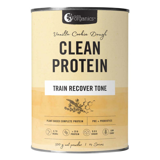 Nutra Organics Organic Clean Protein Vanilla Cookie Dough - 500g - L'Organic