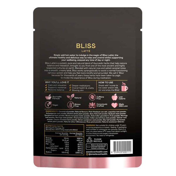 One Eleven Bliss Latte (Relaxation Blend) - Rose Salted Caramel - 220g - L'Organic