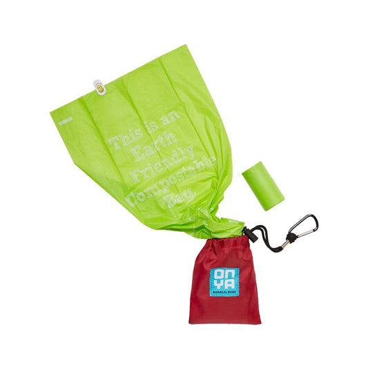 Onya Dog Waste Bags & Pouch - Chilli - 30 Pack - L'Organic