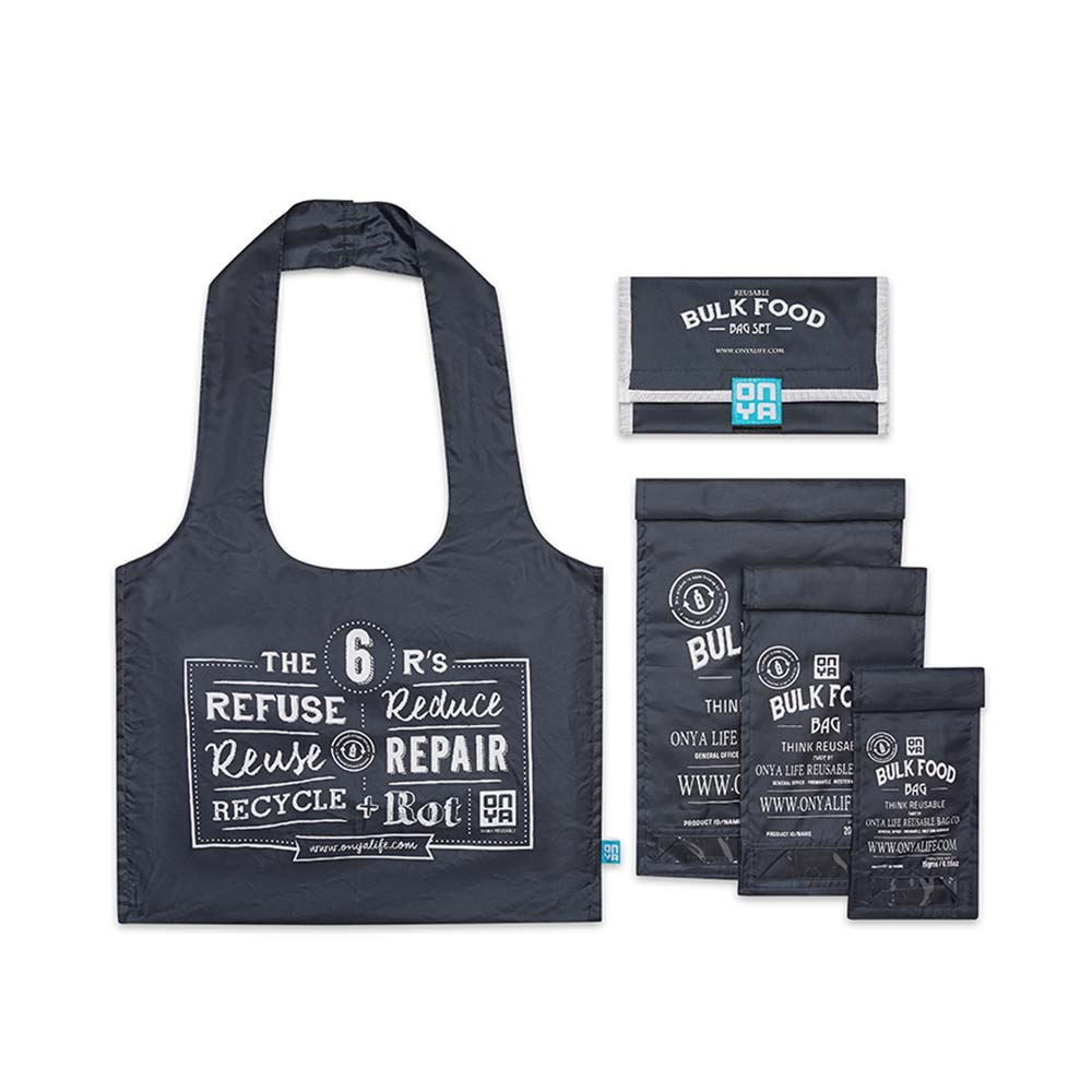 Onya Reusable Bulk Food Bag Set - Charcoal - L'Organic