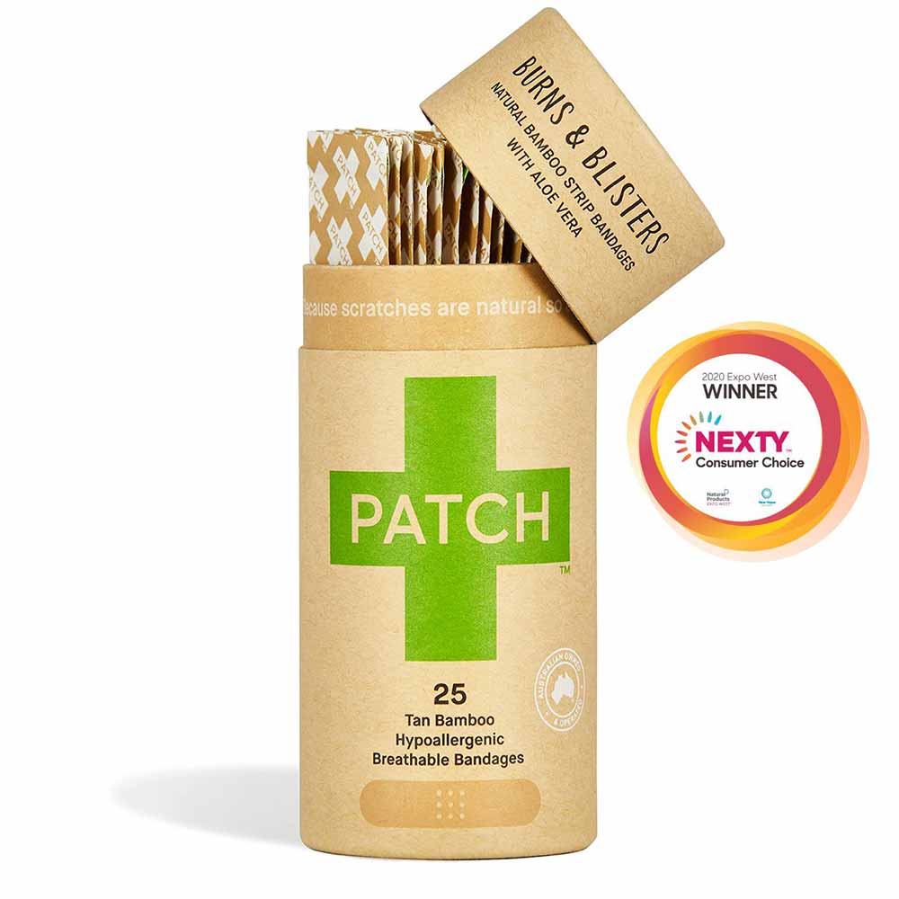 PATCH Organic Bamboo Strip Bandages - Aloe Vera - 25 Pack - L'Organic