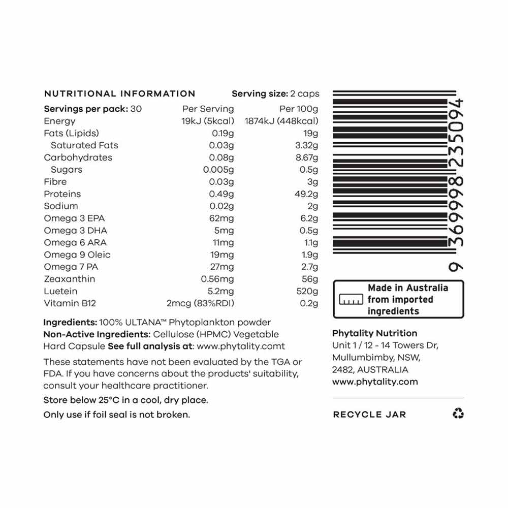 Phytality Phytoplankton Omega & Multi Capsules - 60 Pack - L'Organic