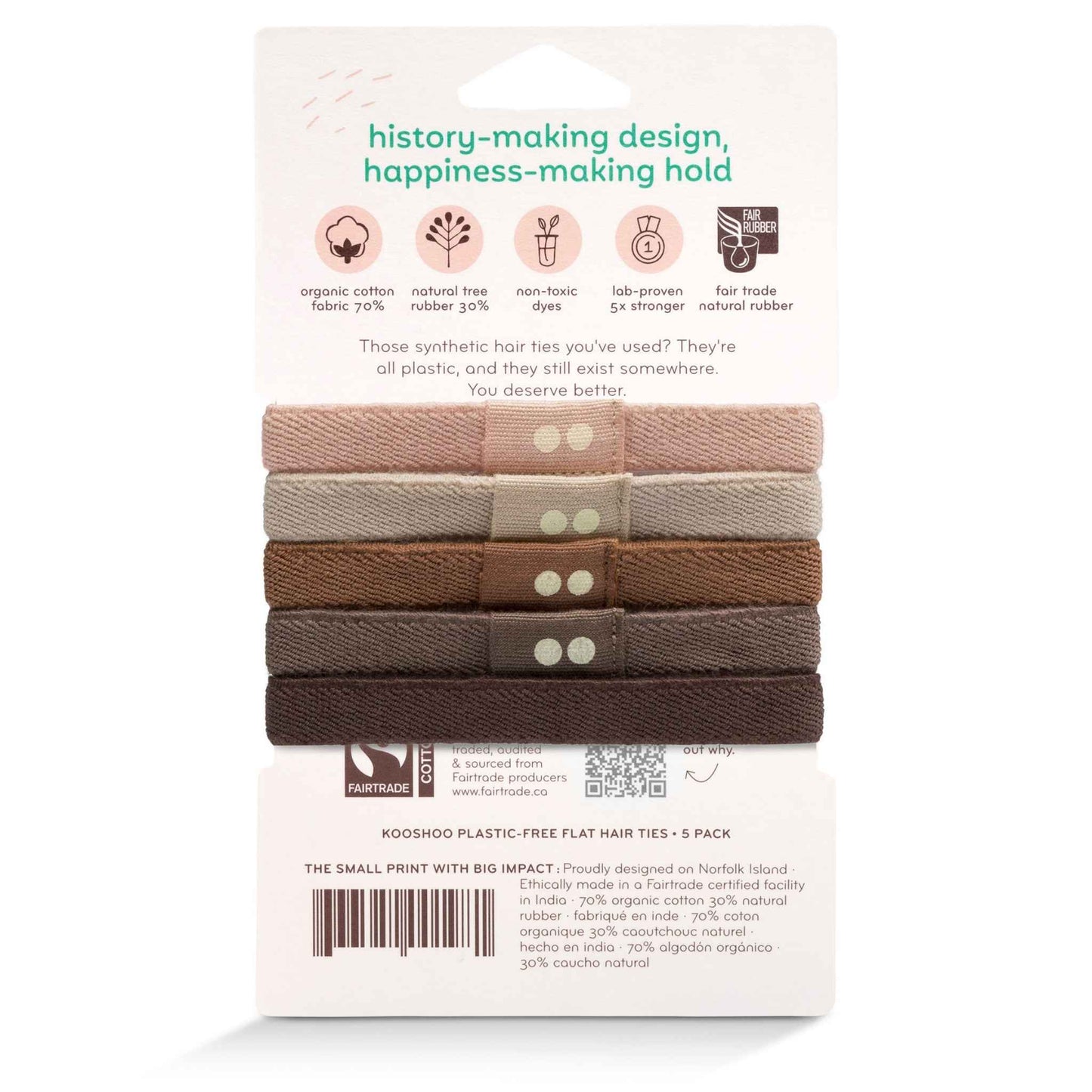 Kooshoo Plastic-Free Hair Ties - Earth Tints