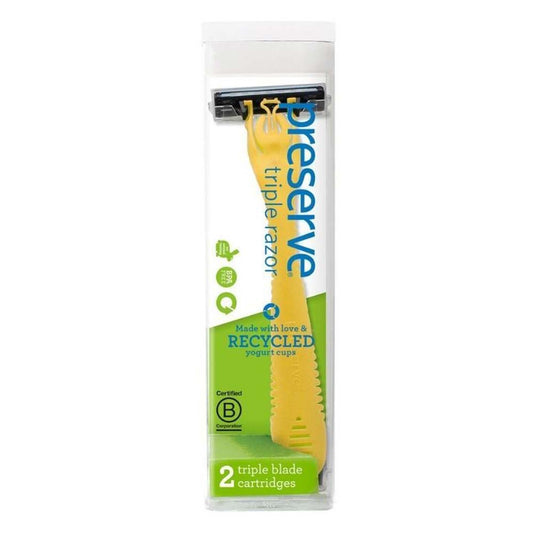 Preserve Recycled Triple Shave Razor - Citrus Yellow - L'Organic