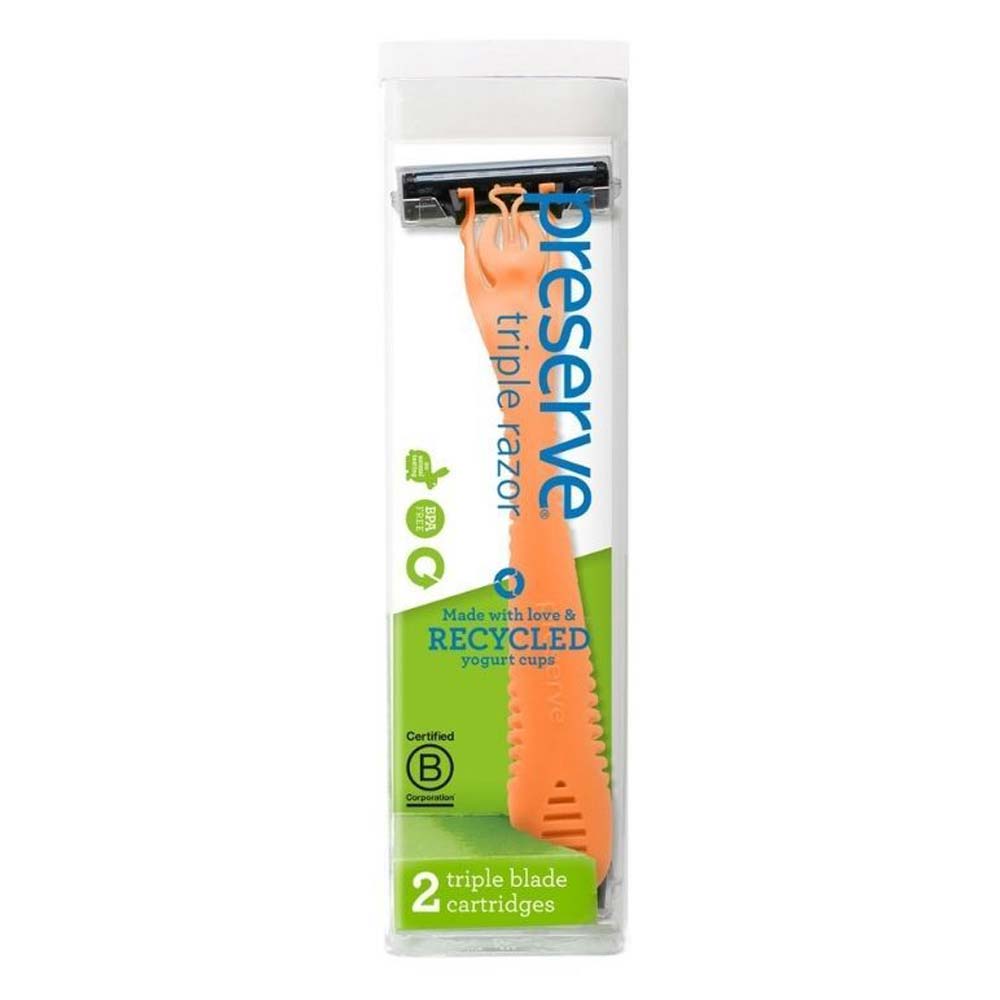 Preserve Recycled Triple Shave Razor - Orange - L'Organic