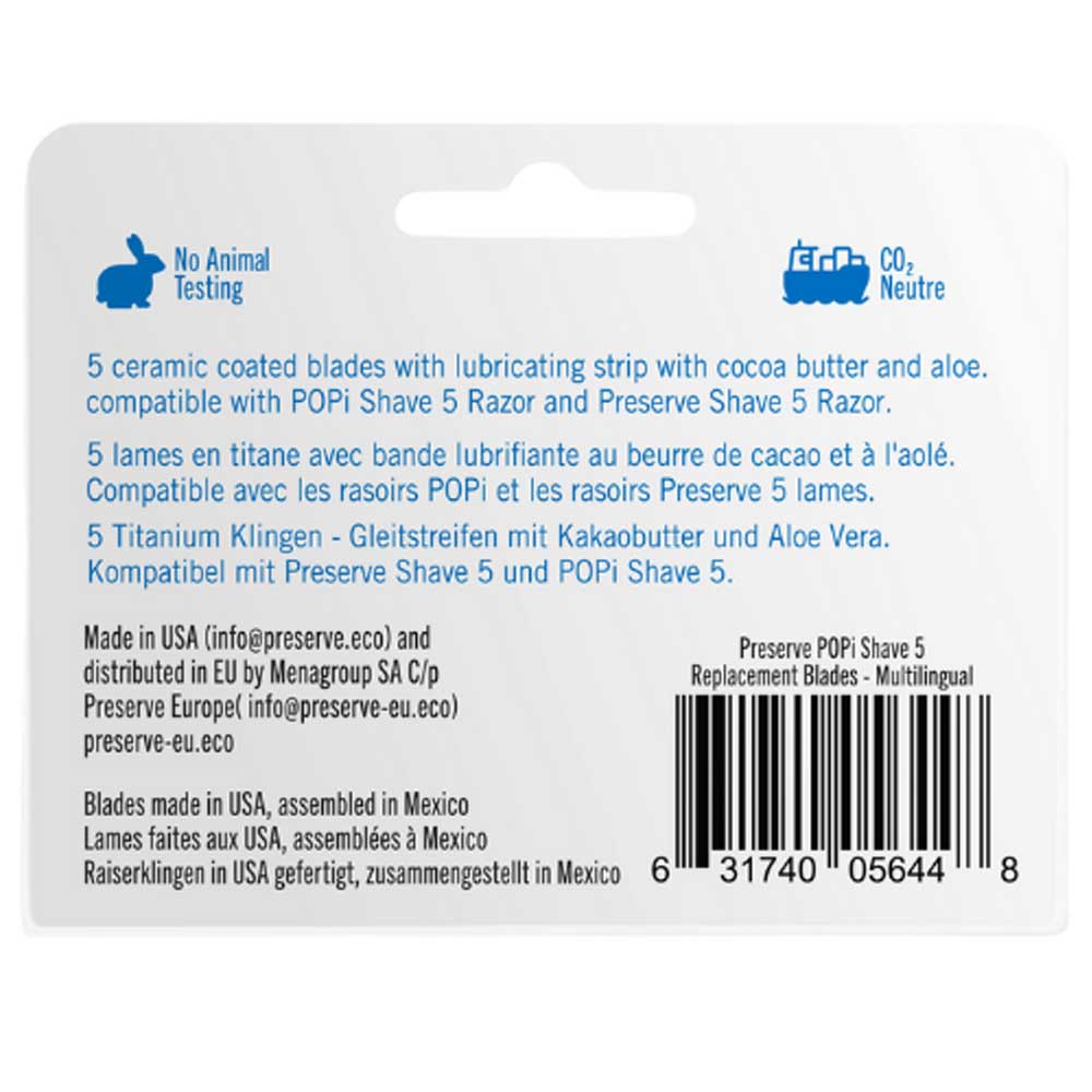 Preserve Shave 5 Razor Blades - 4 Pack - L'Organic