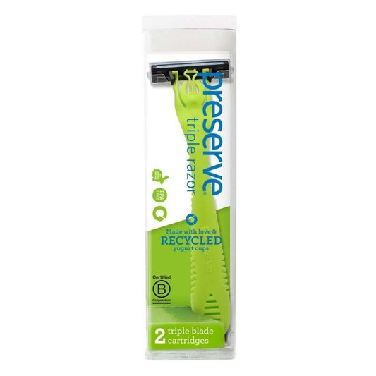 Preserve Recycled Triple Shave Razor - Pear Green - L'Organic