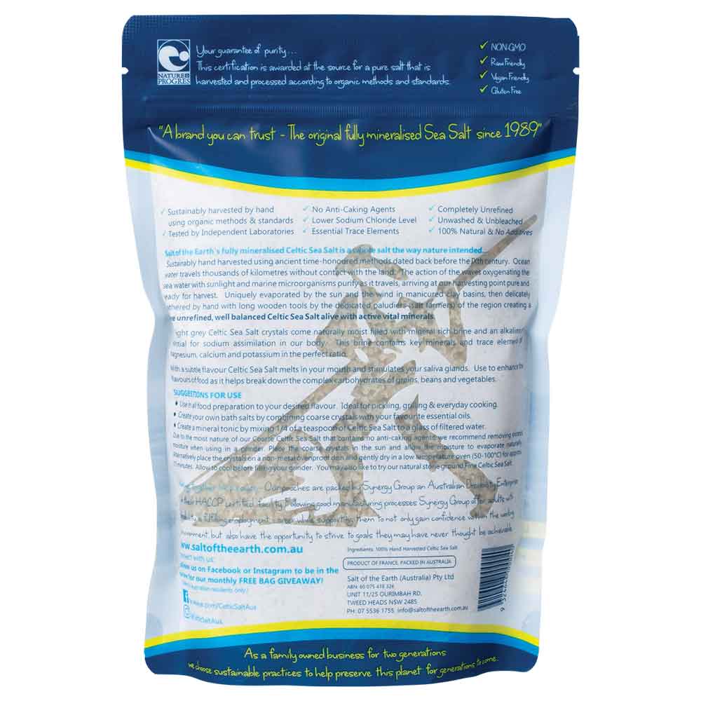 SALT OF THE EARTH Coarse Celtic Sea Salt - 650g - L'Organic