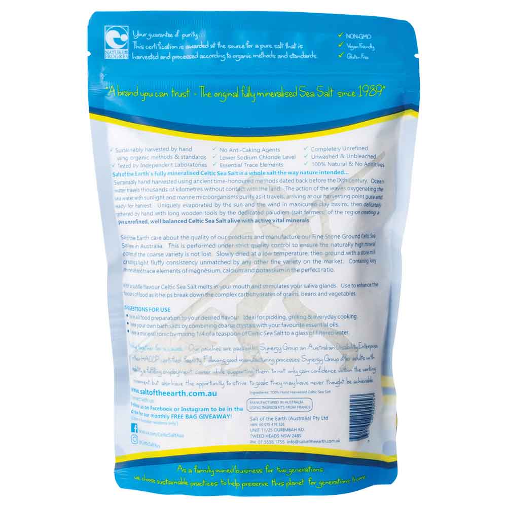SALT OF THE EARTH Organic Fine Celtic Sea Salt - 650g - L'Organic