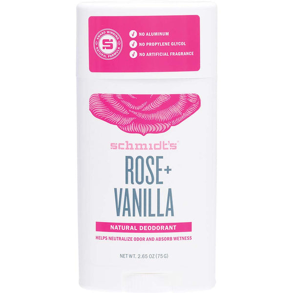 Schmidt's Rose + Vanilla Deodorant Stick - 75g - L'Organic