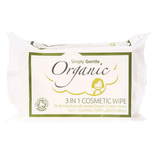 Simply Gentle Organic 3 in 1 Cosmetic Wipes - 25 Pack - L'Organic