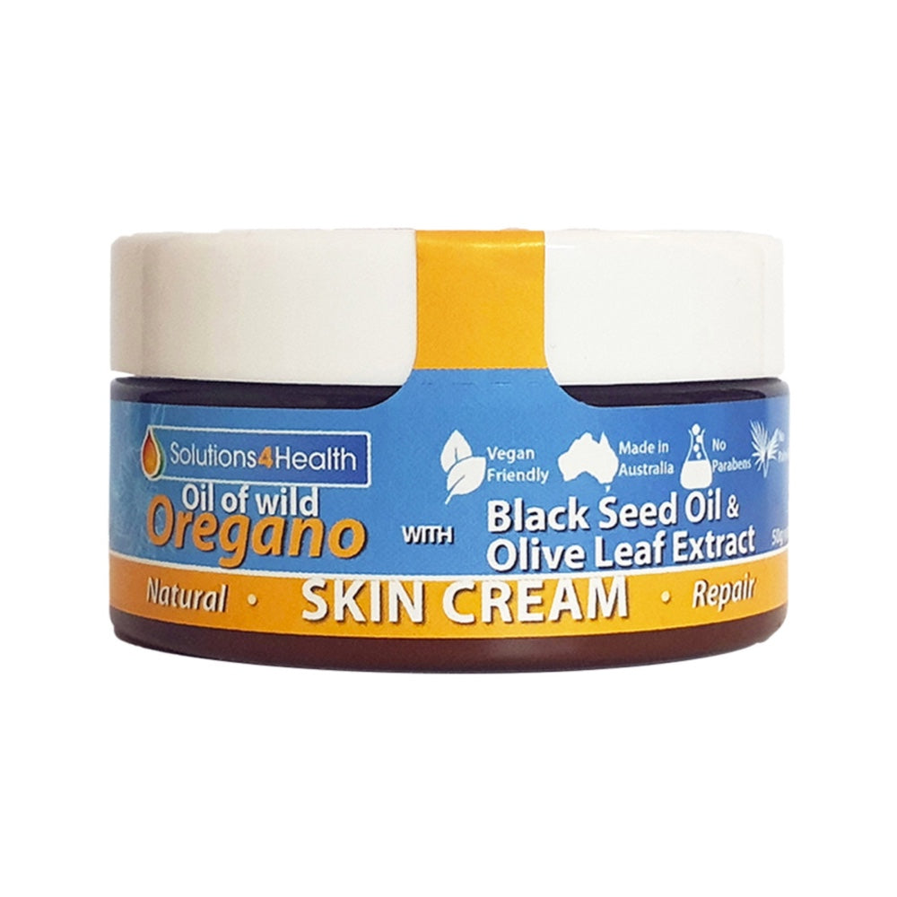 Solutions 4 Health Oil of Wild Oregano, Black Seed Oil & Olive Leaf Extract Skin Cream - 50g - L'Organic