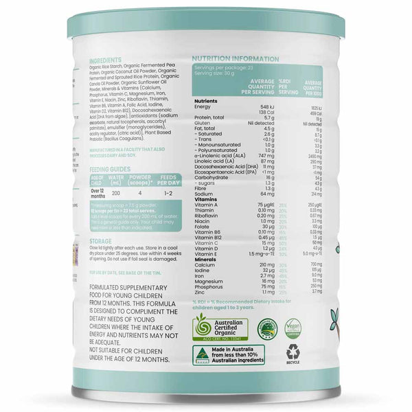 Sprout Organic Plant Based Toddler Drink 12+ Months - 700g - L'Organic