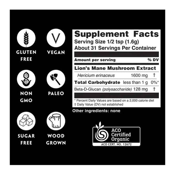 Teelixir Lion's Mane Mushroom Powder - 50g - L'Organic