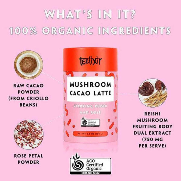 Teelixir Organic Mushroom Cacao Latte - 100g - L'Organic