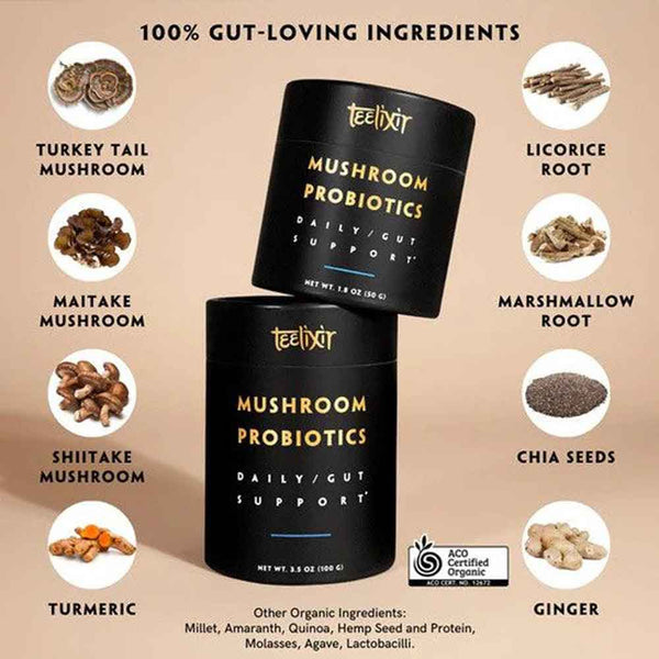 Teelixir Organic Mushroom Probiotics - 100g - L'Organic