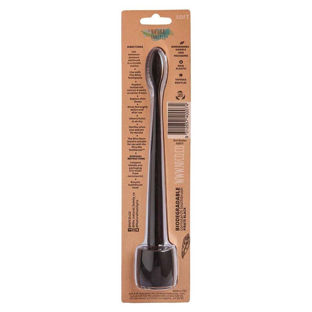 The Natural Family Co. Bio Brush & Stand - Pirate Black - L'Organic