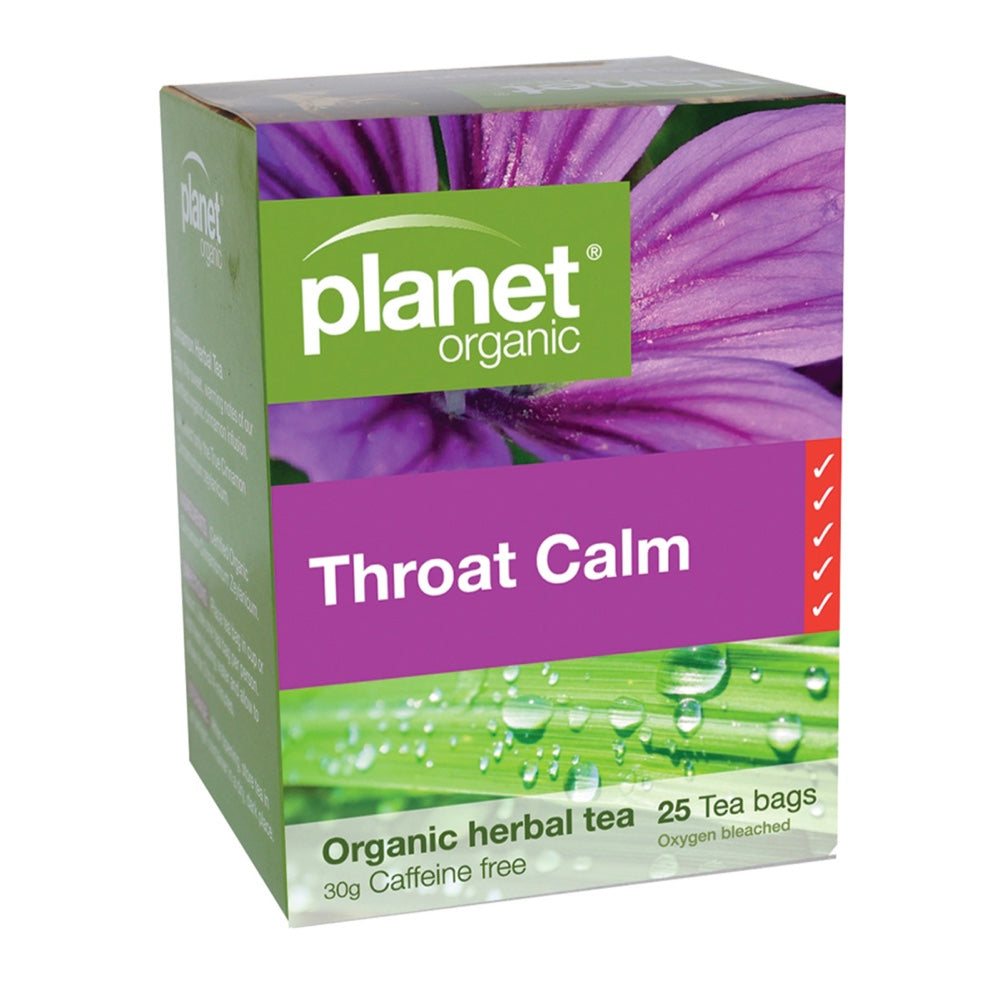 PLANET ORGANIC Throat Calm Herbal Tea - 25 Bags
