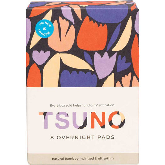 Tsuno Natural Bamboo Pads - Overnight - 8 Pack - L'Organic