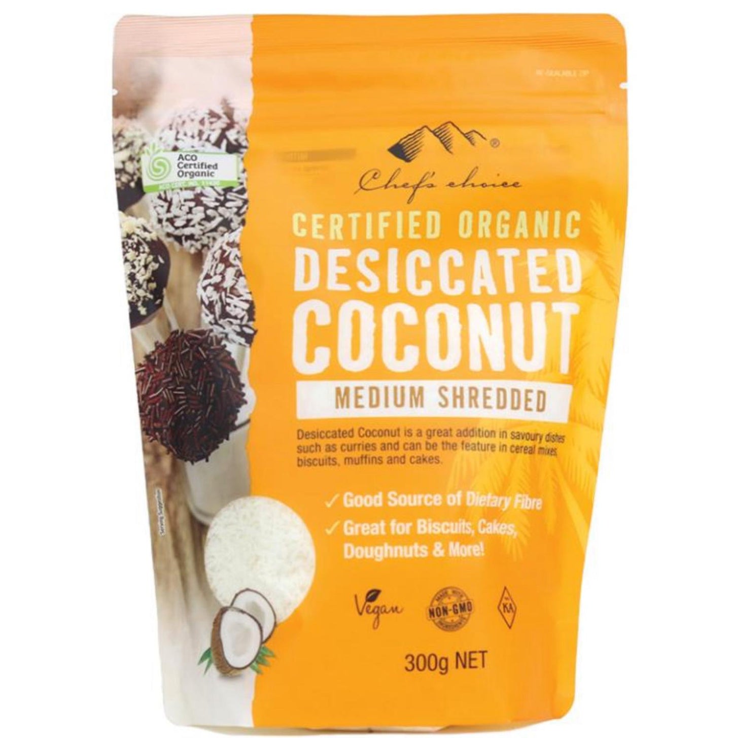 Chef's Choice Organic Desiccated Medium Shredded Coconut - 300g - L'Organic