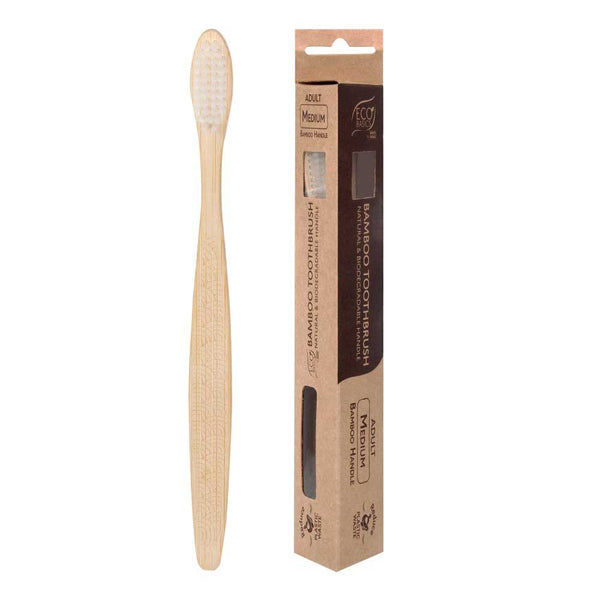 White Magic Bamboo Toothbrush - Adult - Medium Bristles - L'Organic