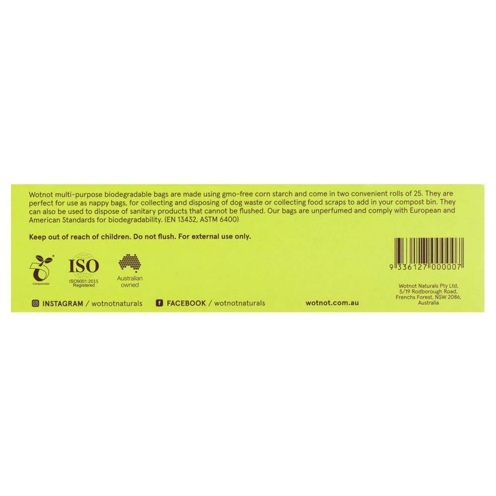 Wotnot Biodegradable Bags - 50 Pack - L'Organic