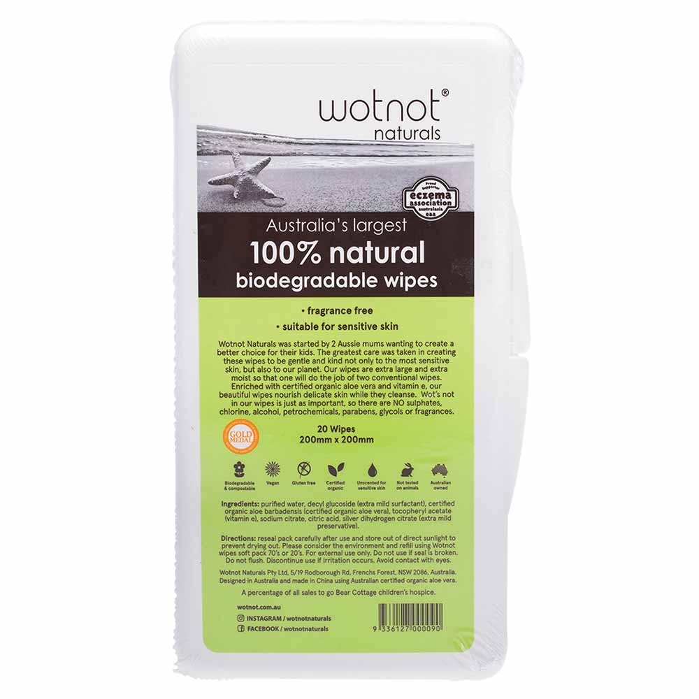 Wotnot Travel Wipes - 20 Refill pack - L'Organic