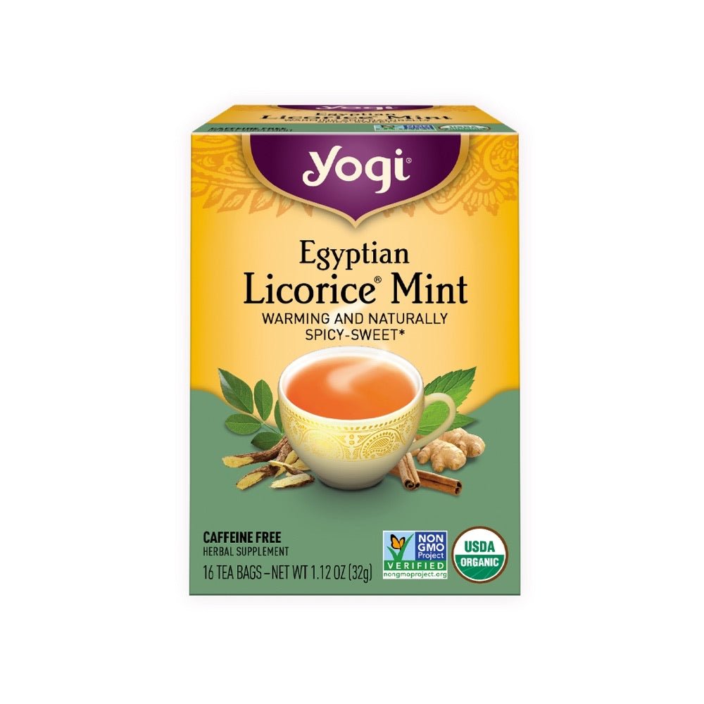YOGI TEA Herbal Tea Bags Egyptian Licorice Mint - 16 Tea Bags - L'Organic