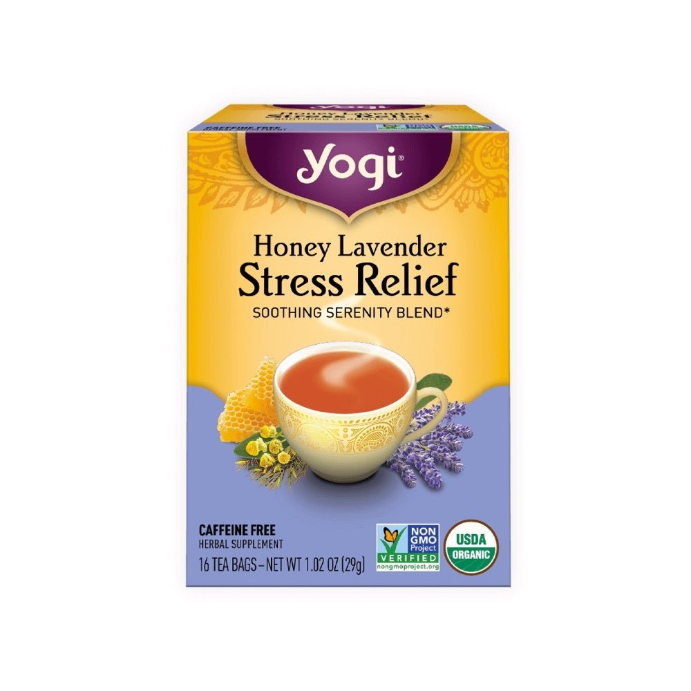 YOGI TEA Herbal Tea Bags Honey Lavender Stress Relief - 16 Tea Bags - L'Organic