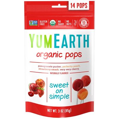YUMEARTH Organic Lollipops Bags Assorted Fruit - 14 Pack - L'Organic