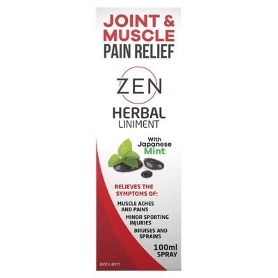 Zen Therapeutics Joint & Muscle Pain Relief Herbal Liniment Spray - 100ml - L'Organic