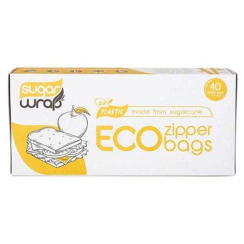 Sugarwrap Eco Zipper Bags 40 Pack - Small | L'Organic Australia