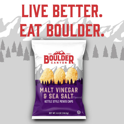 Boulder Canyon Malt Vinegar & Sea Salt Kettle Potato Chips - 142g