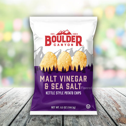 Boulder Canyon Malt Vinegar & Sea Salt Kettle Potato Chips - 142g