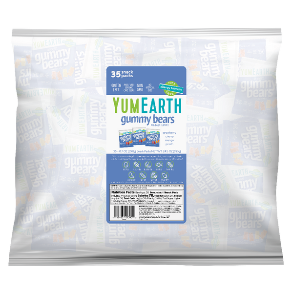 Yumearth Organic Gummy Bears - 35 Snack Pack Refill Bag - L'Organic