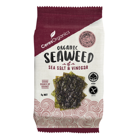 Ceres Organics Seaweed Snack Sea Salt & Vinegar - 5g - L'Organic