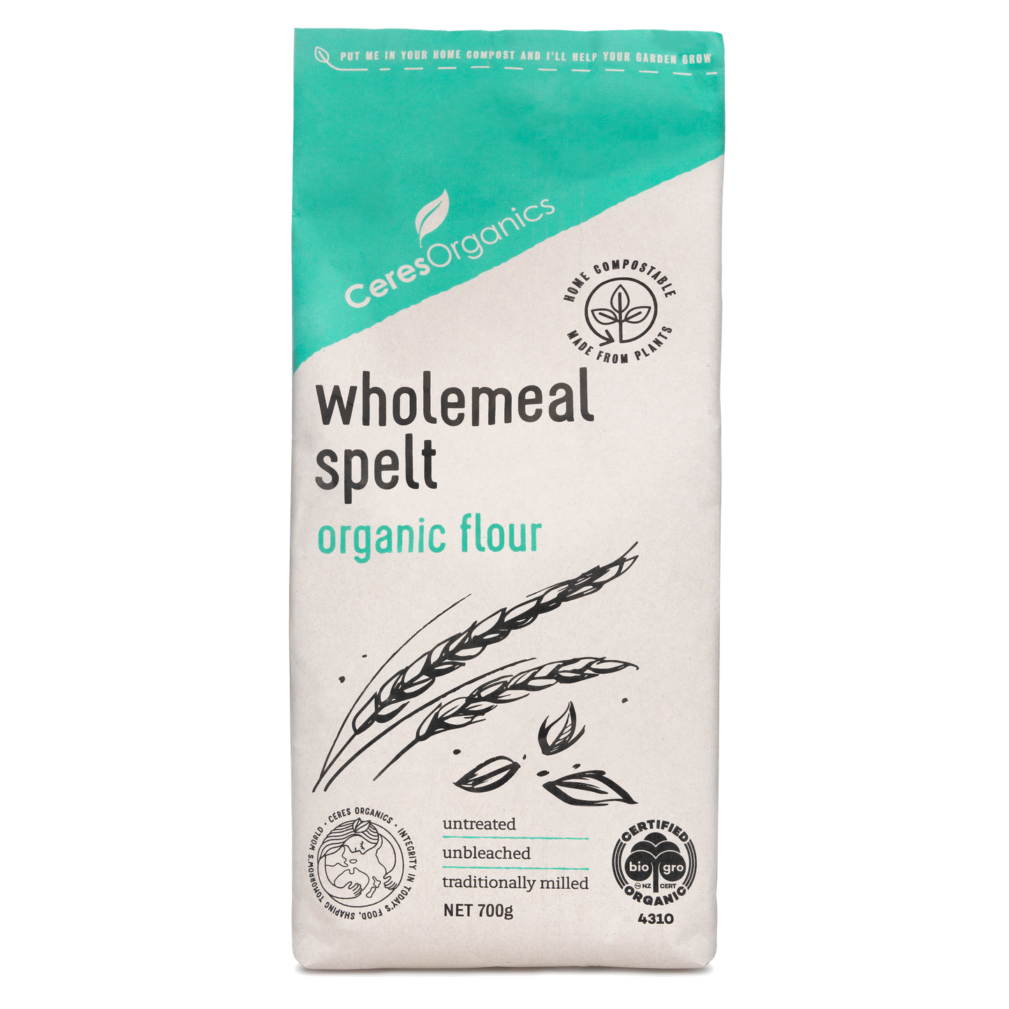 Ceres Organics Wholemeal Spelt Flour - 700g