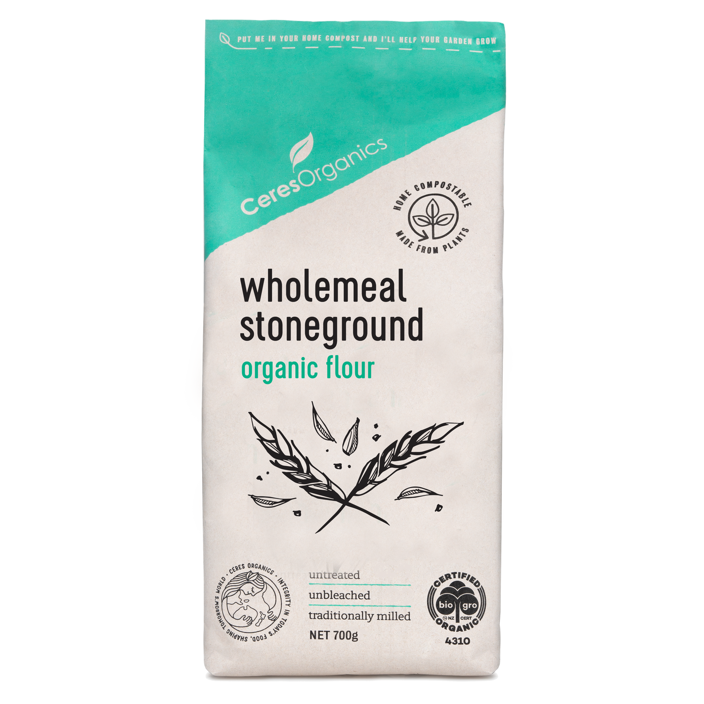 Ceres Organics Wholemeal Stoneground Flour - 800g