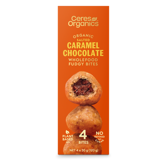 Ceres Organics Wholefood Fudgy Bites Caramel Chocolate - 120g - L'Organic