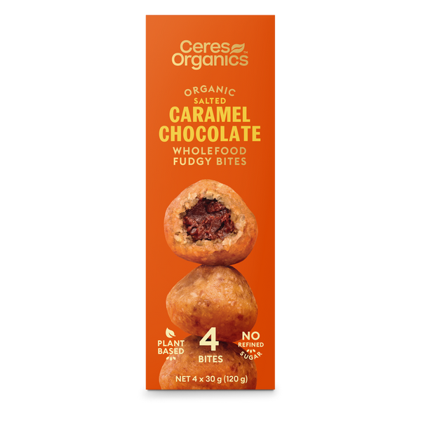 Ceres Organics Wholefood Fudgy Bites Caramel Chocolate - 120g - L'Organic