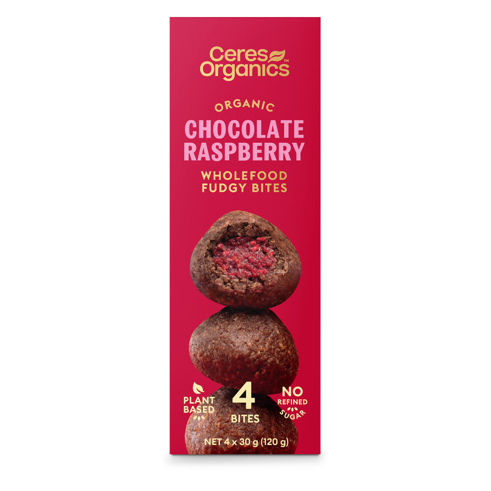 Ceres Organics Wholefood Fudgy Bites Chocolate Raspberry - 120g - L'Organic