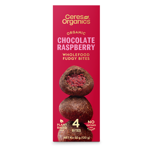 Ceres Organics Wholefood Fudgy Bites Chocolate Raspberry - 120g - L'Organic