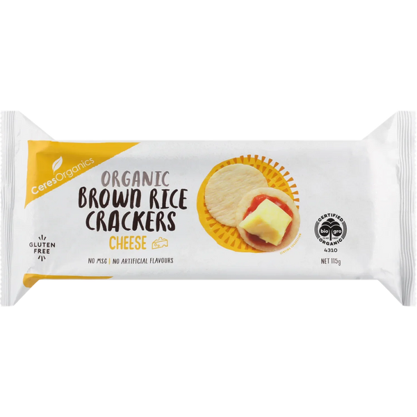 Ceres Organics Brown Rice Crackers Cheese - 115g - L'Organic