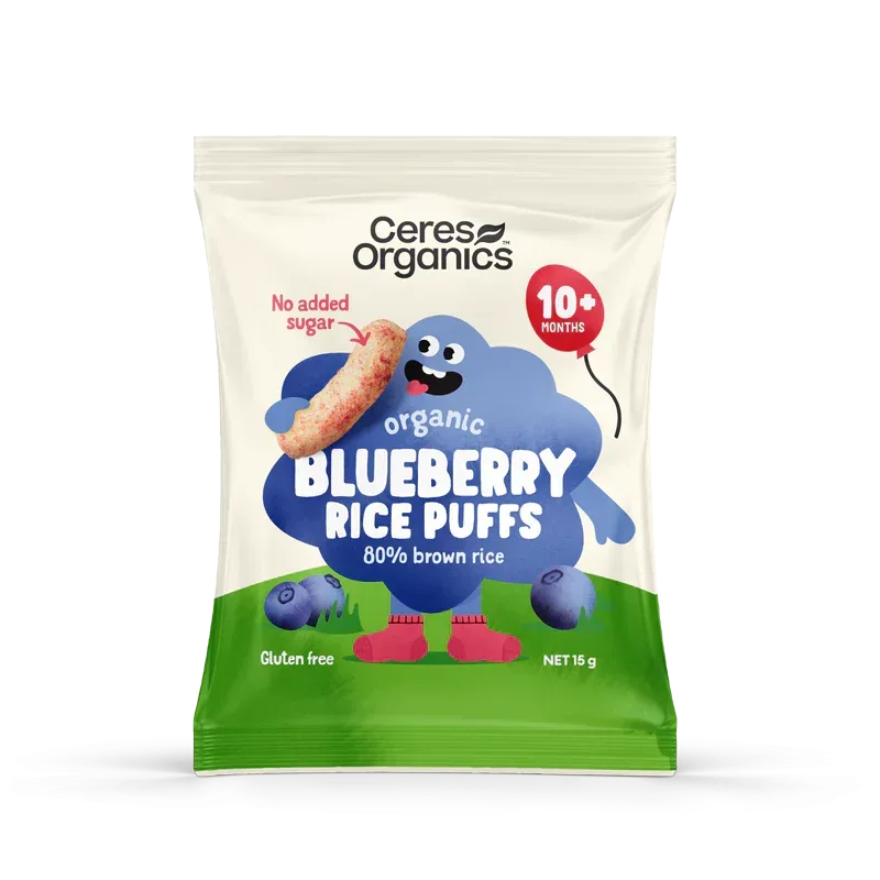 Ceres Organics Baby Rice Puffs Blueberry - 15g - L'Organic