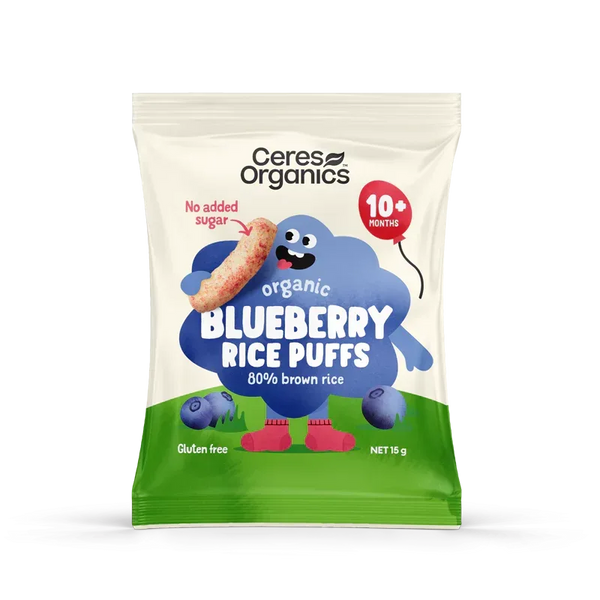 Ceres Organics Baby Rice Puffs Blueberry - 15g - L'Organic