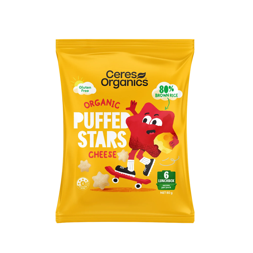Ceres Organics Puffed Stars Cheese - 80g - L'Organic