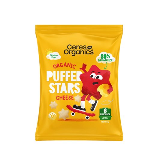 Ceres Organics Puffed Stars Cheese - 80g - L'Organic