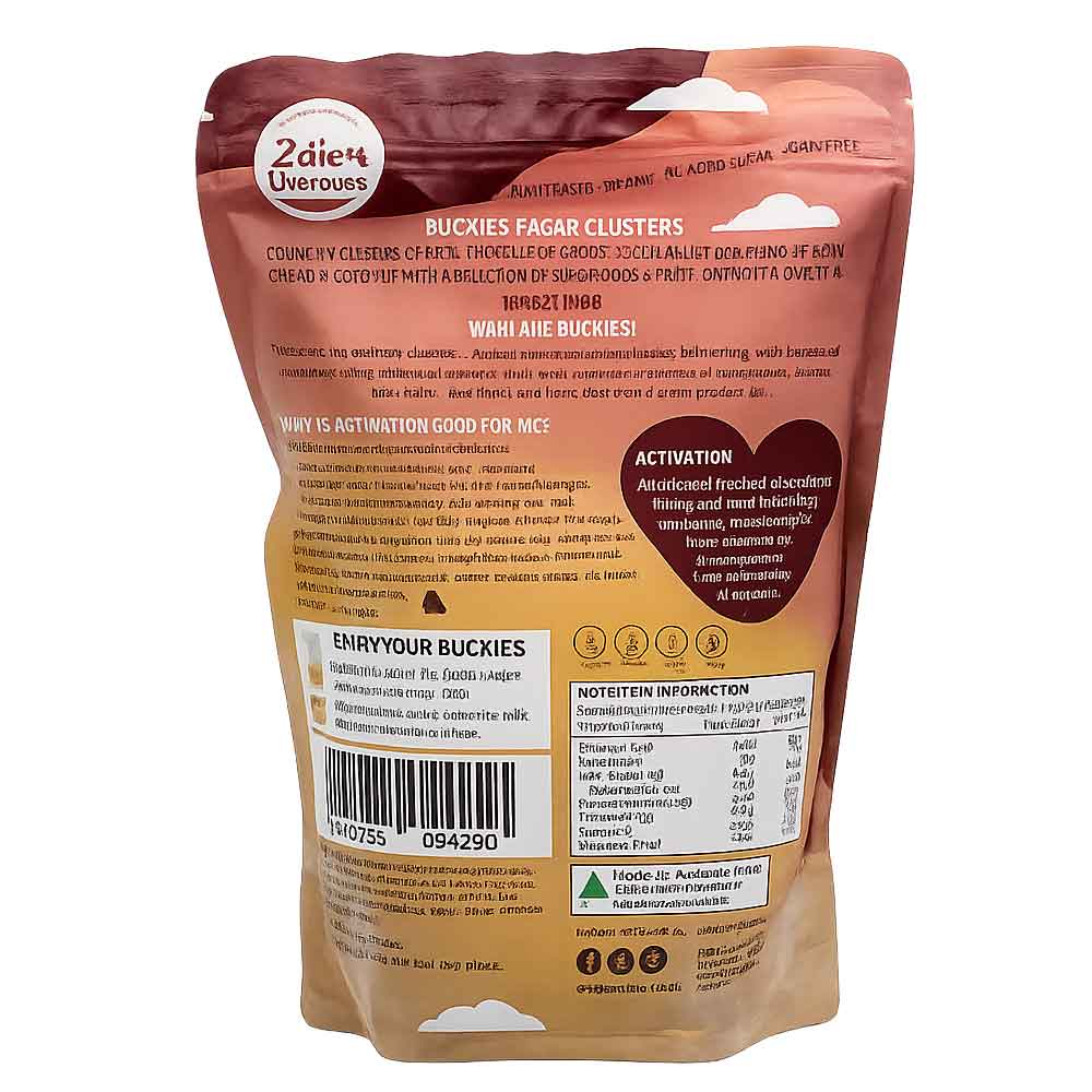2Die4 Live Foods Organic Activated Buckies Cacao Clusters - 400g