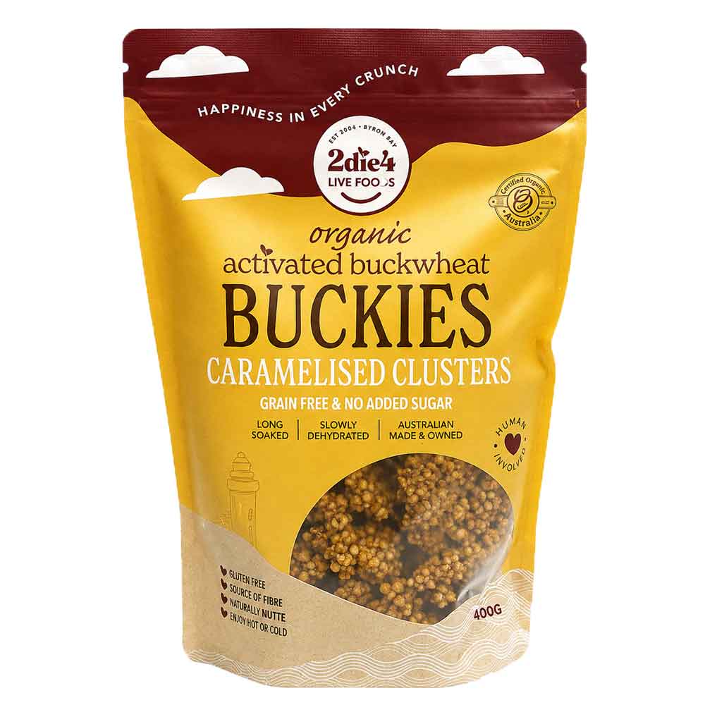 2Die4 Live Foods Organic Activated Buckies Caramelised Clusters - 400g